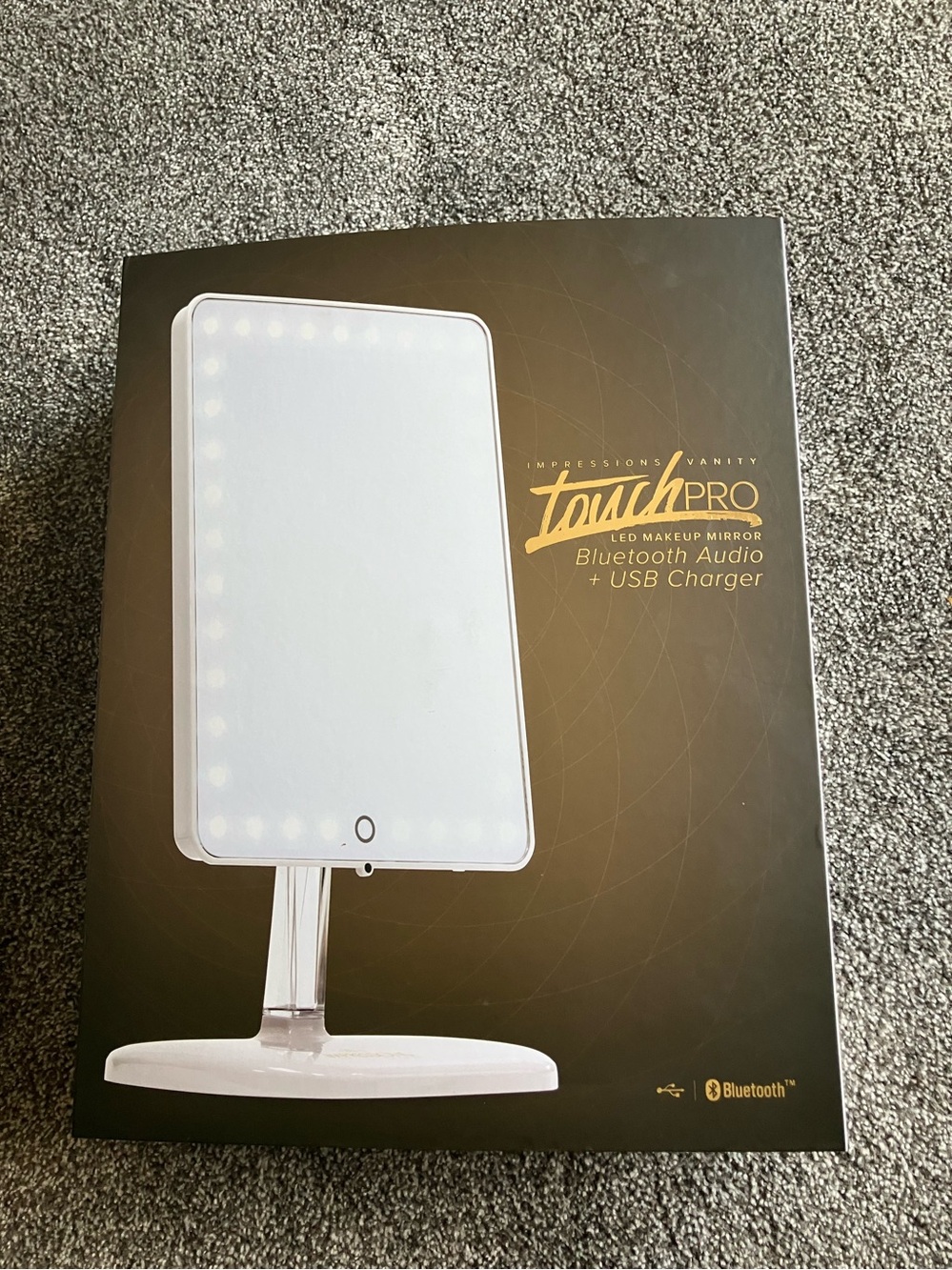 Impressions TouchPro LED Makeup Mirror with Bluetooth Audio - White